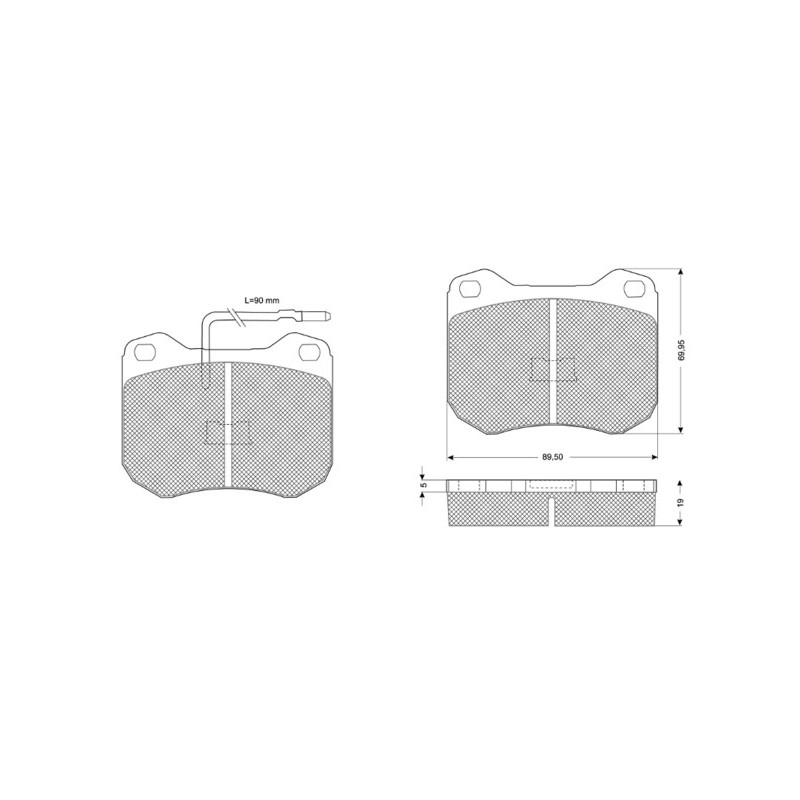 Jeu de quatre plaquettes de frein à disque PROCODIS FRANCE