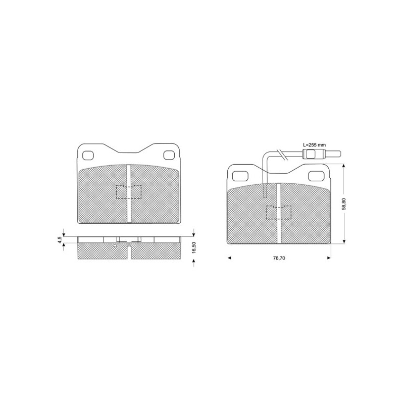 Jeu de quatre plaquettes de frein à disque PROCODIS FRANCE