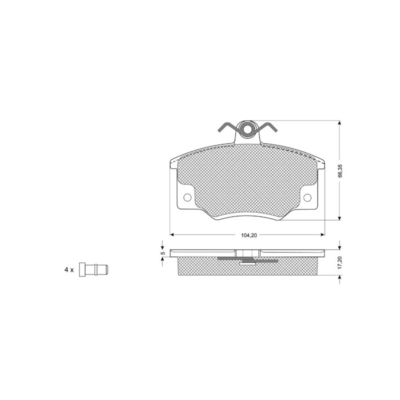 Jeu de quatre plaquettes de frein à disque PROCODIS FRANCE