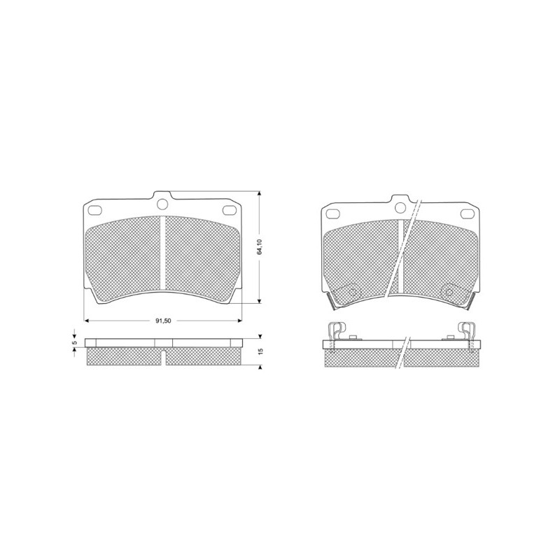 Jeu de quatre plaquettes de frein à disque PROCODIS FRANCE