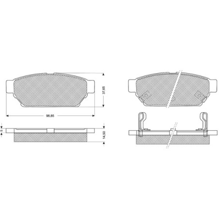 Jeu de quatre plaquettes de...