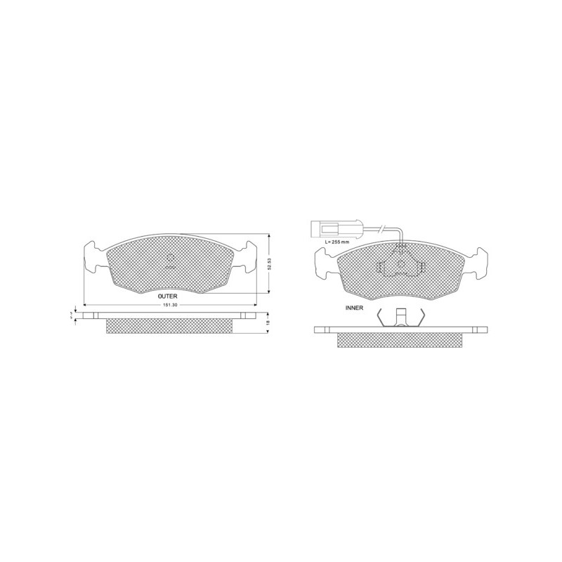 Jeu de quatre plaquettes de frein à disque PROCODIS FRANCE