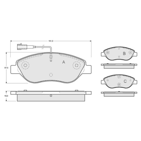 Jeu de quatre plaquettes de...