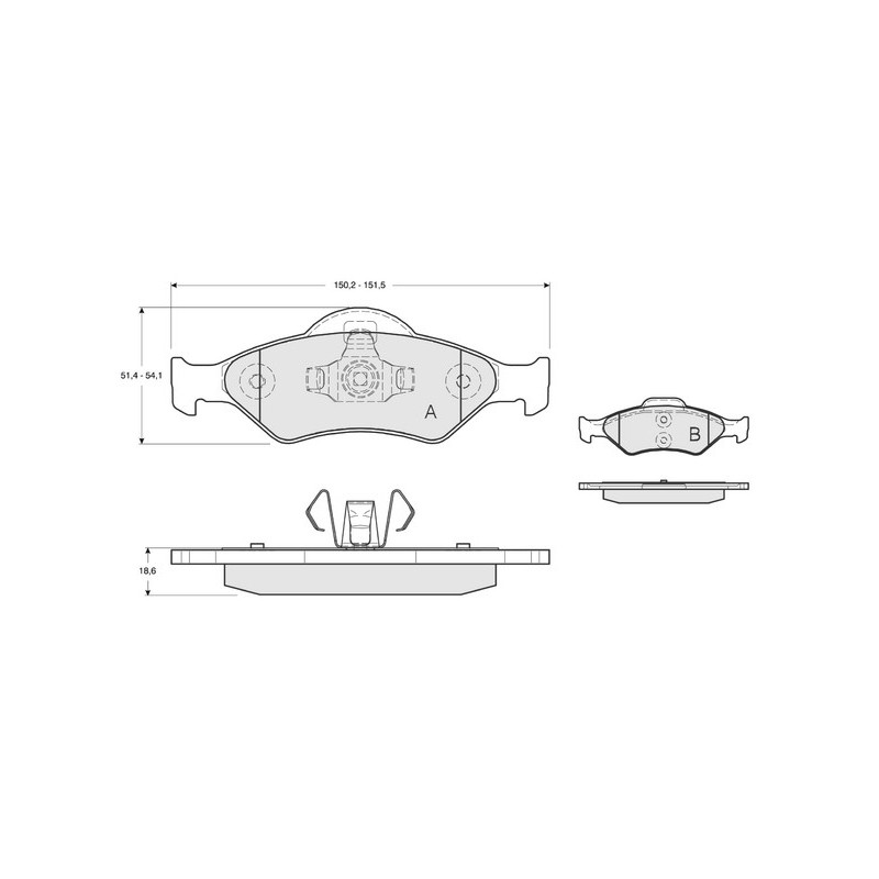 Jeu de quatre plaquettes de frein à disque PROCODIS FRANCE