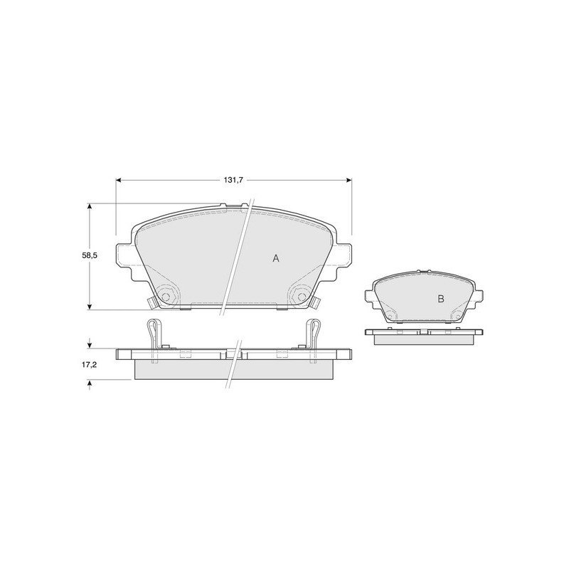 Jeu de quatre plaquettes de frein à disque PROCODIS FRANCE