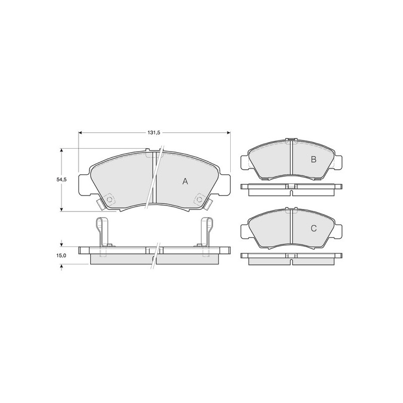 Jeu de quatre plaquettes de frein à disque PROCODIS FRANCE
