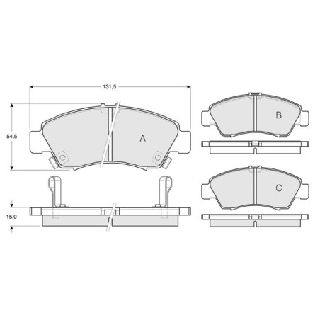 Jeu de quatre plaquettes de...