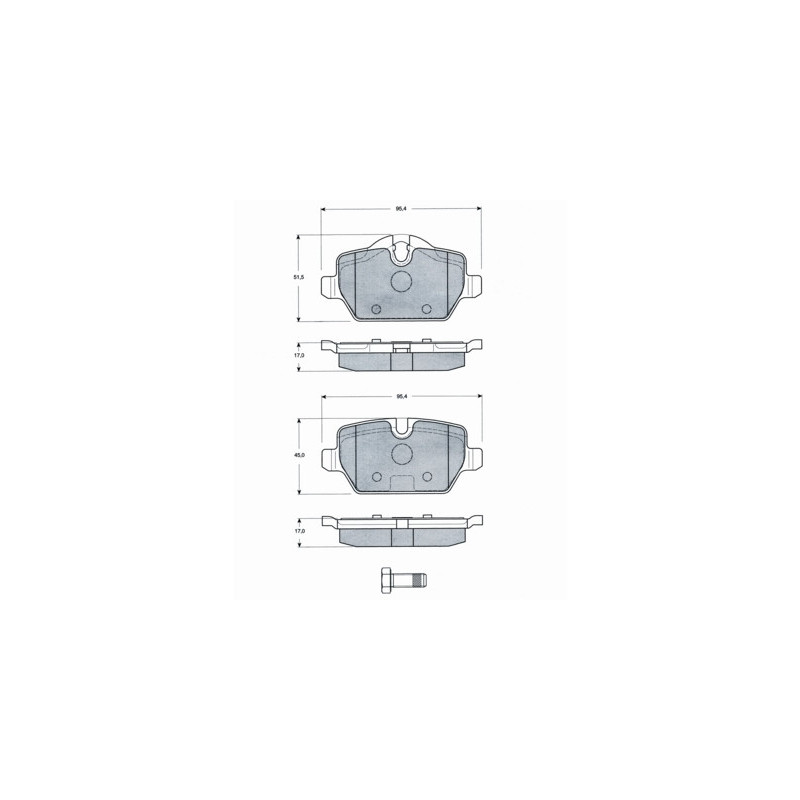Jeu de quatre plaquettes de frein à disque PROCODIS FRANCE