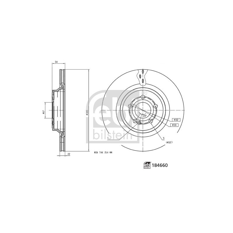 Disque de frein à l'unité FEBI BILSTEIN