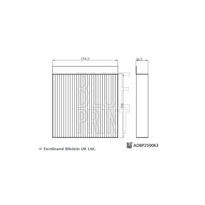 Filtre d'habitacle BLUE PRINT