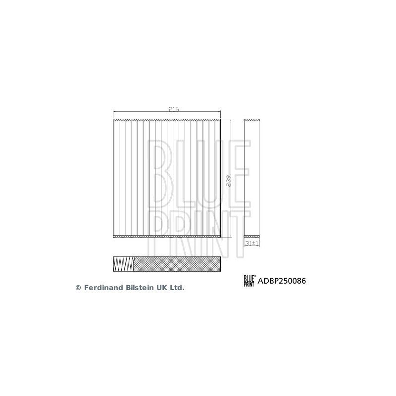 Filtre d'habitacle BLUE PRINT
