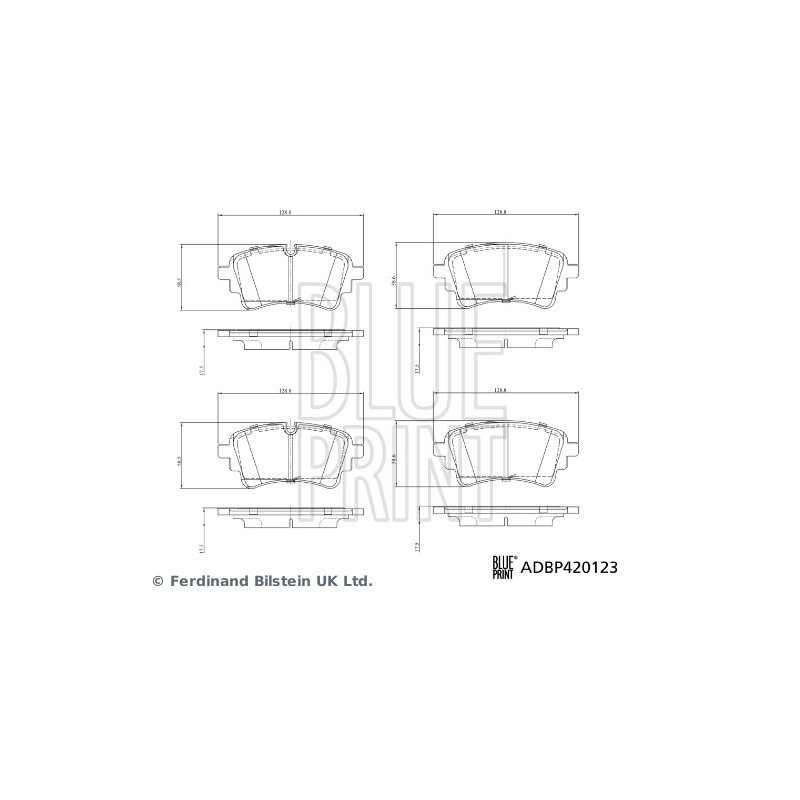 Jeu de quatre plaquettes de frein à disque BLUE PRINT