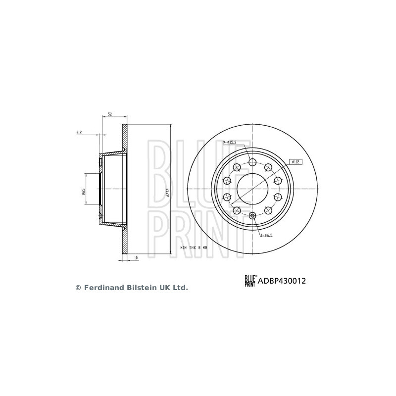Disque de frein à l'unité BLUE PRINT