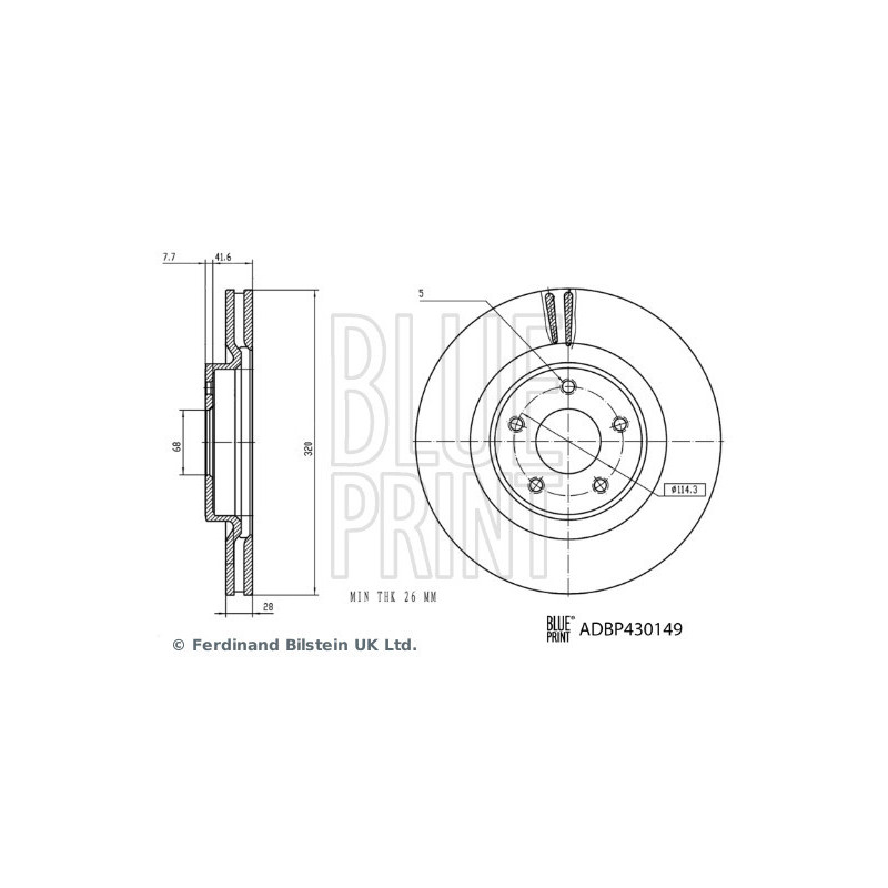 Disque de frein à l'unité BLUE PRINT