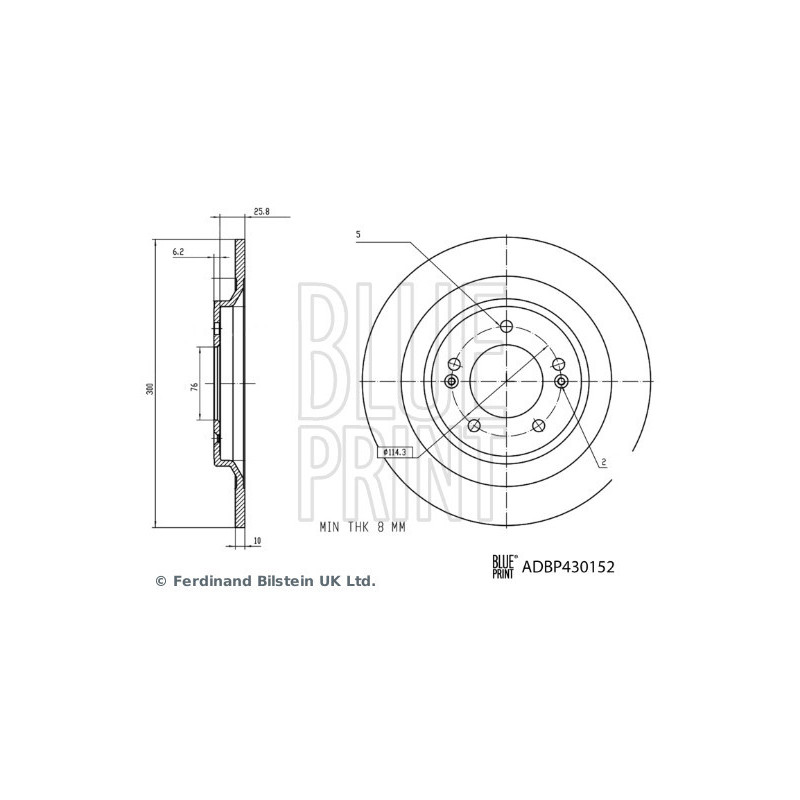 Disque de frein à l'unité BLUE PRINT