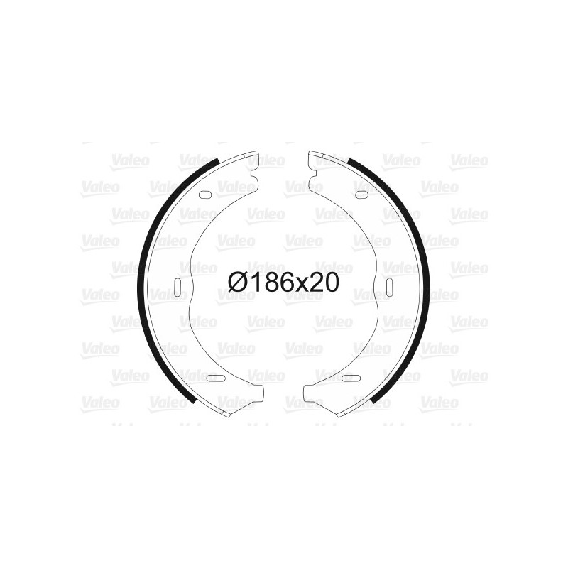 Jeu de mâchoires de frein (frein de stationnement) VALEO