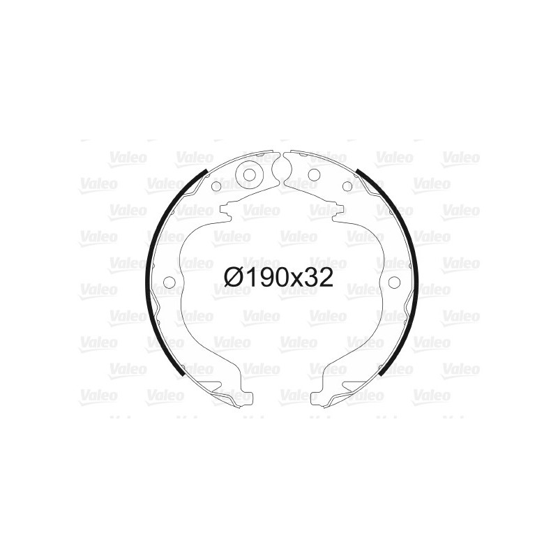 Jeu de mâchoires de frein (frein de stationnement) VALEO