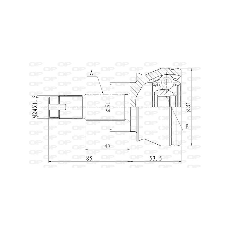 Tête de cardan OPEN PARTS