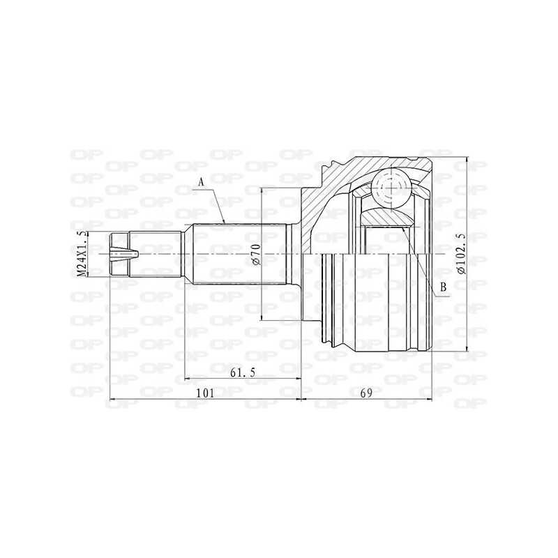 Tête de cardan OPEN PARTS