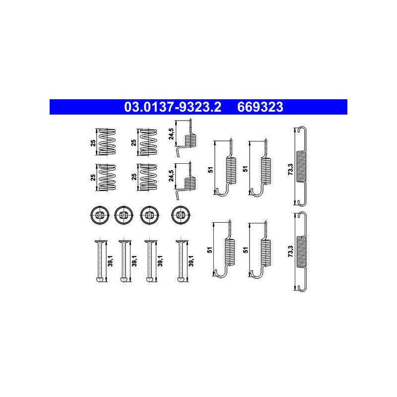 Kit d'accessoires (mâchoires de frein de stationnement) ATE
