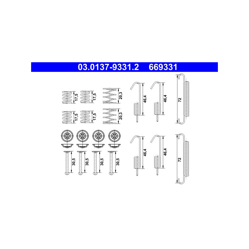 Kit d'accessoires (mâchoires de frein de stationnement) ATE