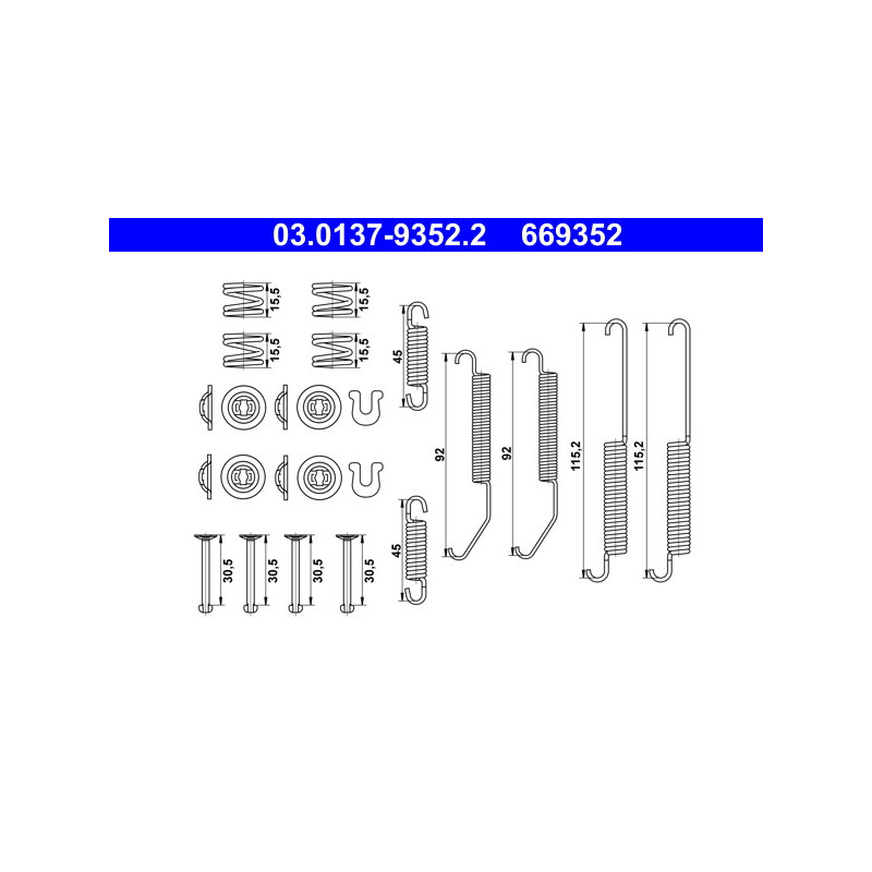 Kit d'accessoires (mâchoire de frein) ATE