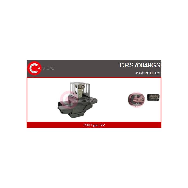 Résistance de série, moteur électrique-ventilateur du radiat CASCO