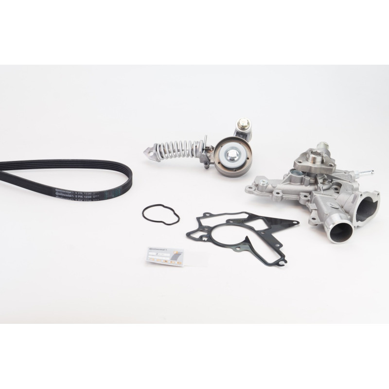 Pompe à eau+Jeu de courroie trapézoïdale à nervures CONTINENTAL CTAM