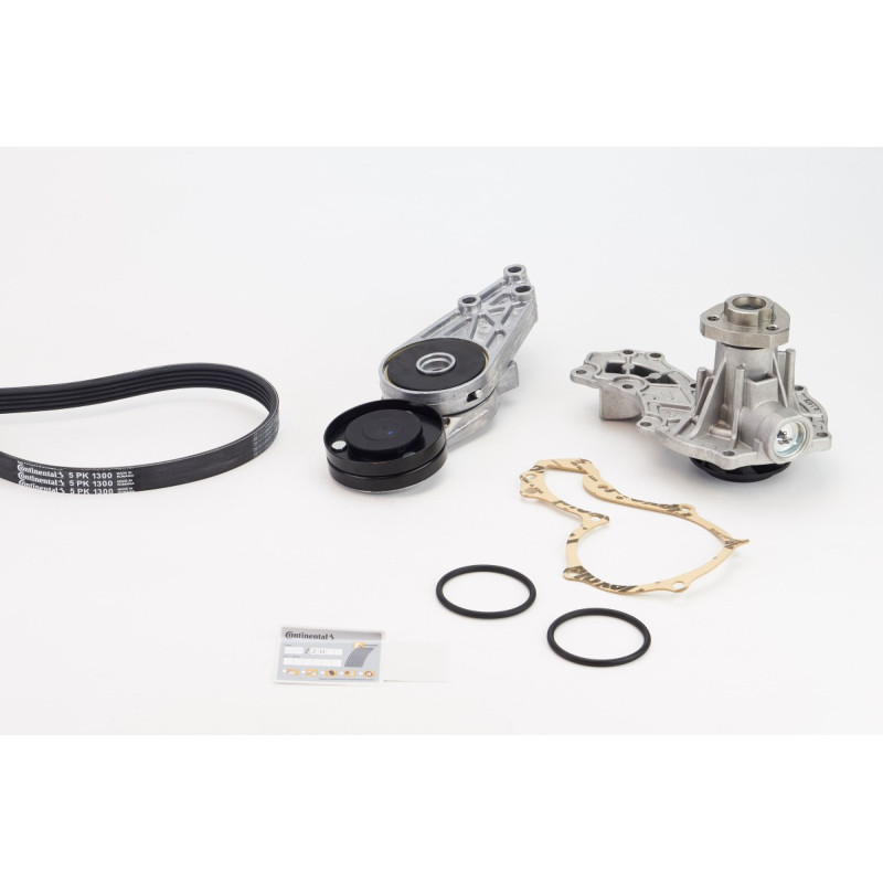 Pompe à eau+Jeu de courroie trapézoïdale à nervures CONTINENTAL CTAM