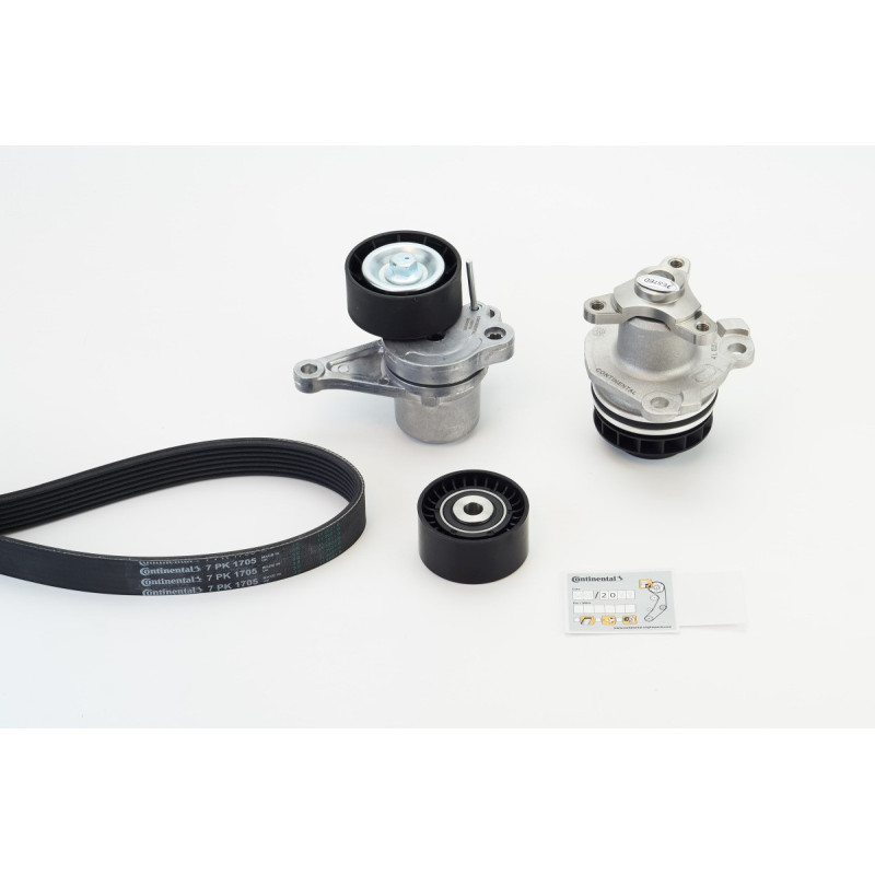Pompe à eau+Jeu de courroie trapézoïdale à nervures CONTINENTAL CTAM