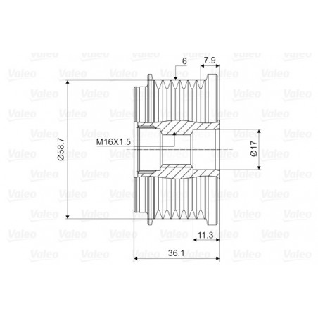 Poulie roue libre (alternateur) VALEO