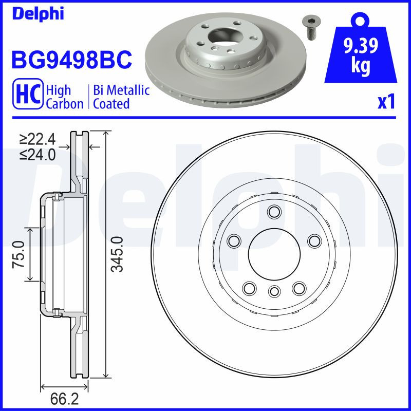 Disque de frein à l'unité DELPHI