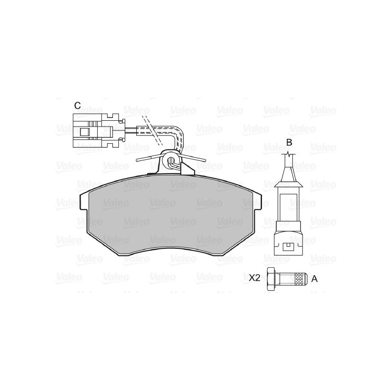 Jeu de quatre plaquettes de frein à disque VALEO