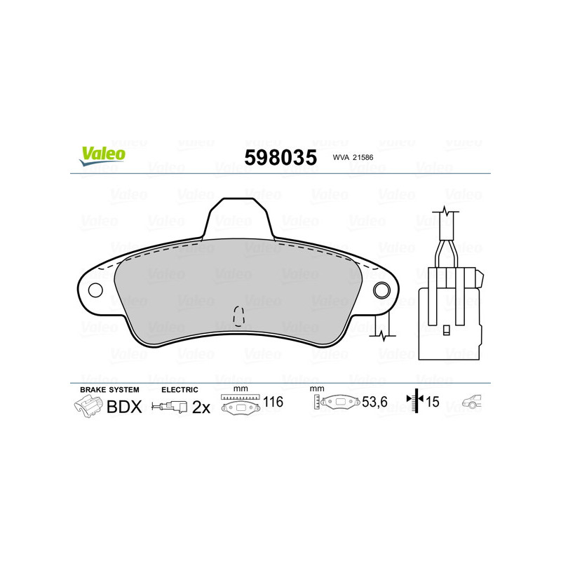 Jeu de quatre plaquettes de frein à disque VALEO