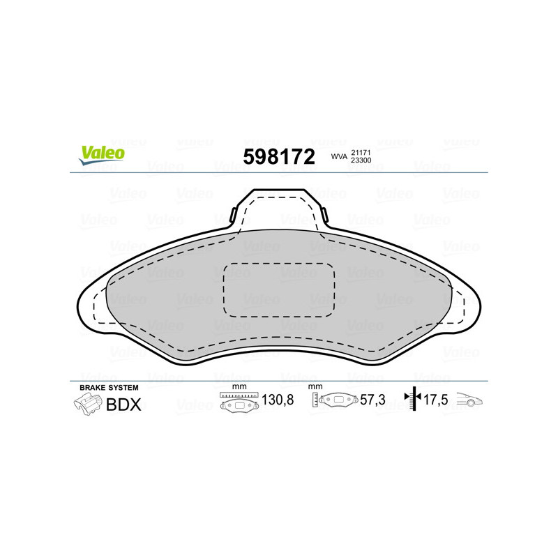 Jeu de quatre plaquettes de frein à disque VALEO