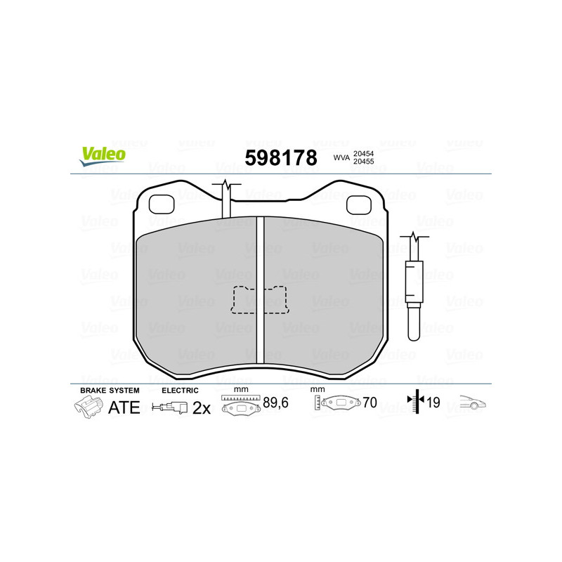 Jeu de quatre plaquettes de frein à disque VALEO