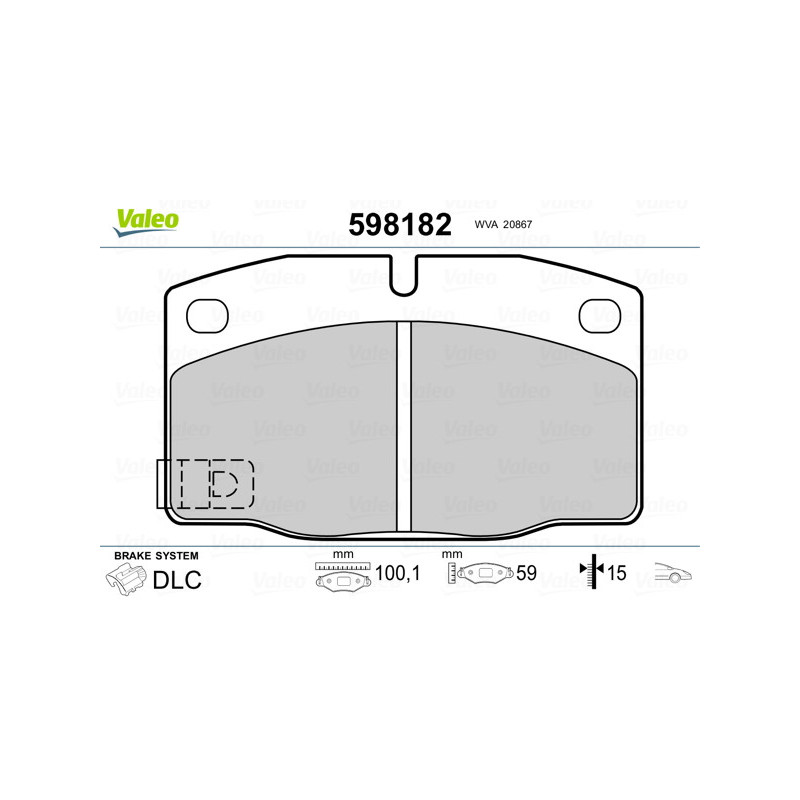 Jeu de quatre plaquettes de frein à disque VALEO