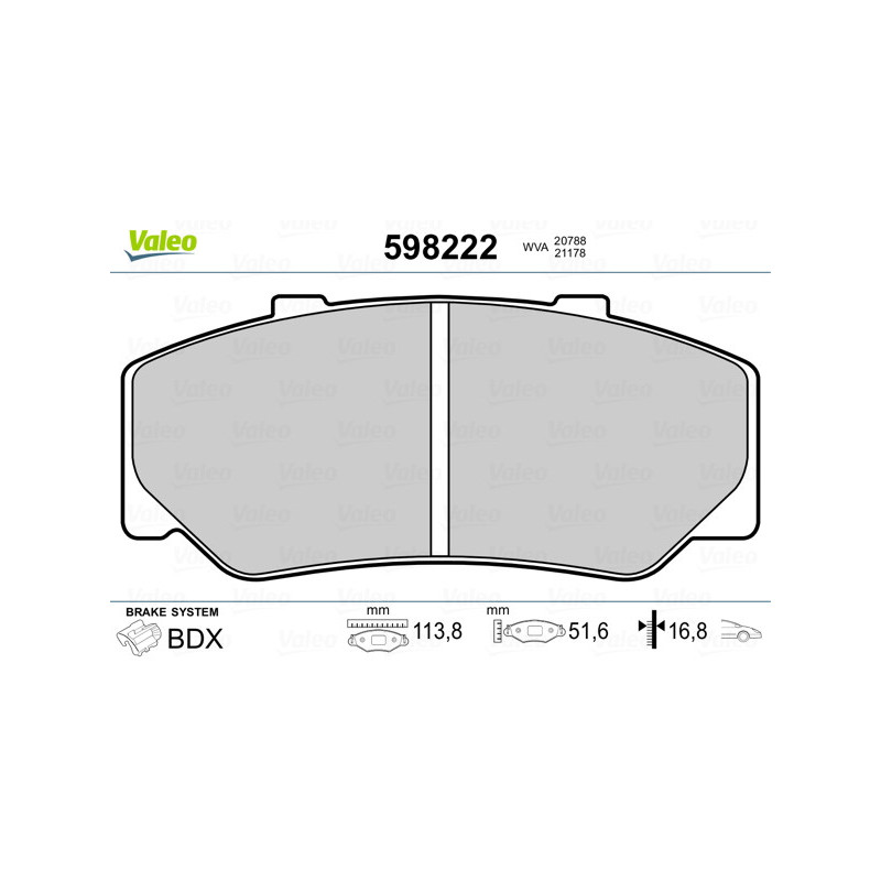 Jeu de quatre plaquettes de frein à disque VALEO