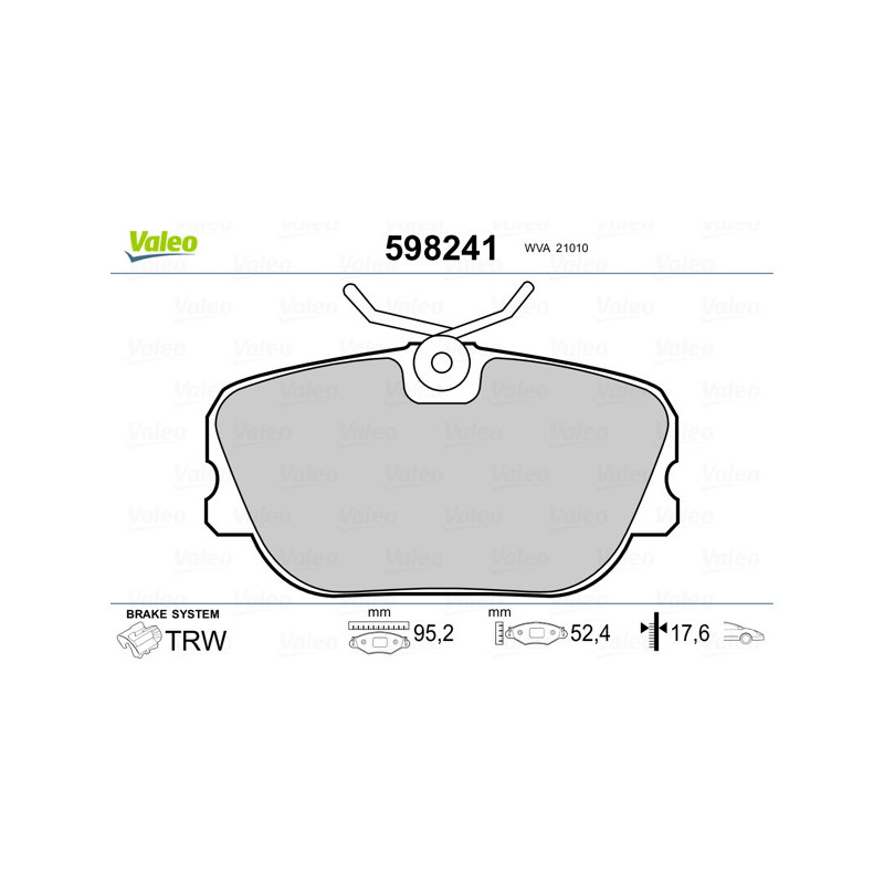 Jeu de quatre plaquettes de frein à disque VALEO
