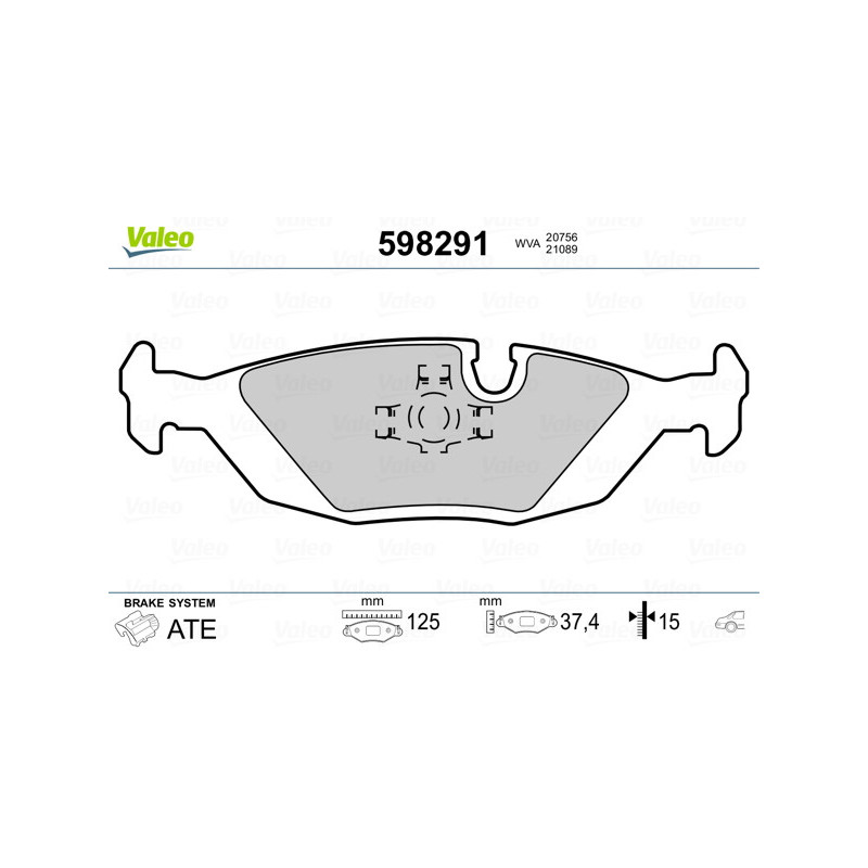 Jeu de quatre plaquettes de frein à disque VALEO