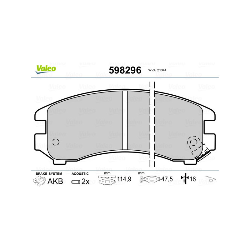 Jeu de quatre plaquettes de frein à disque VALEO