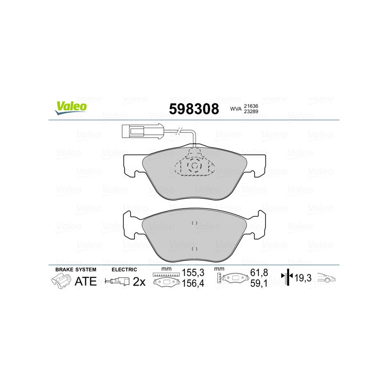 Jeu de quatre plaquettes de frein à disque VALEO