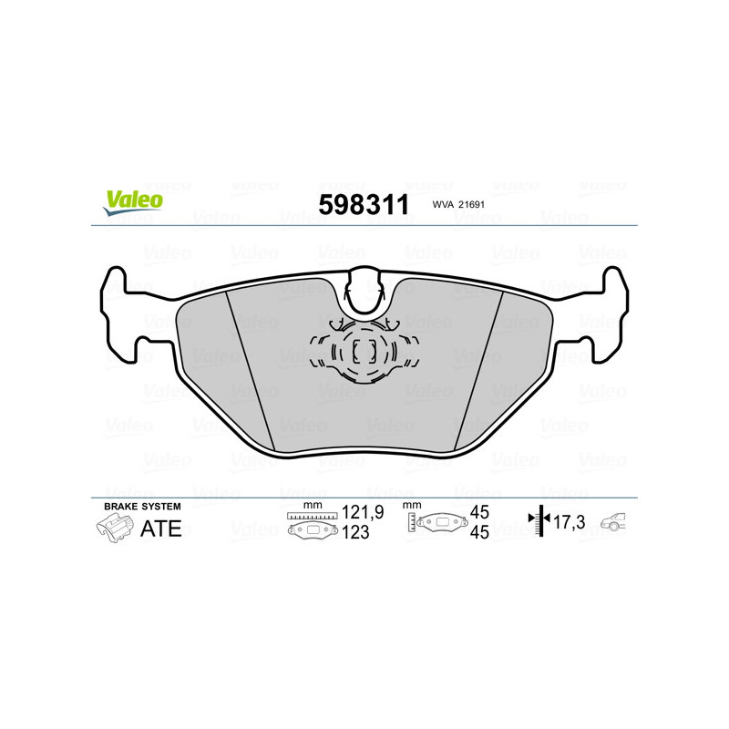 Jeu de quatre plaquettes de frein à disque VALEO