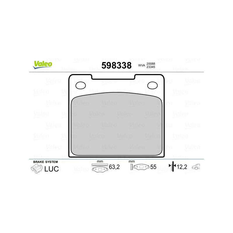 Jeu de quatre plaquettes de frein à disque VALEO