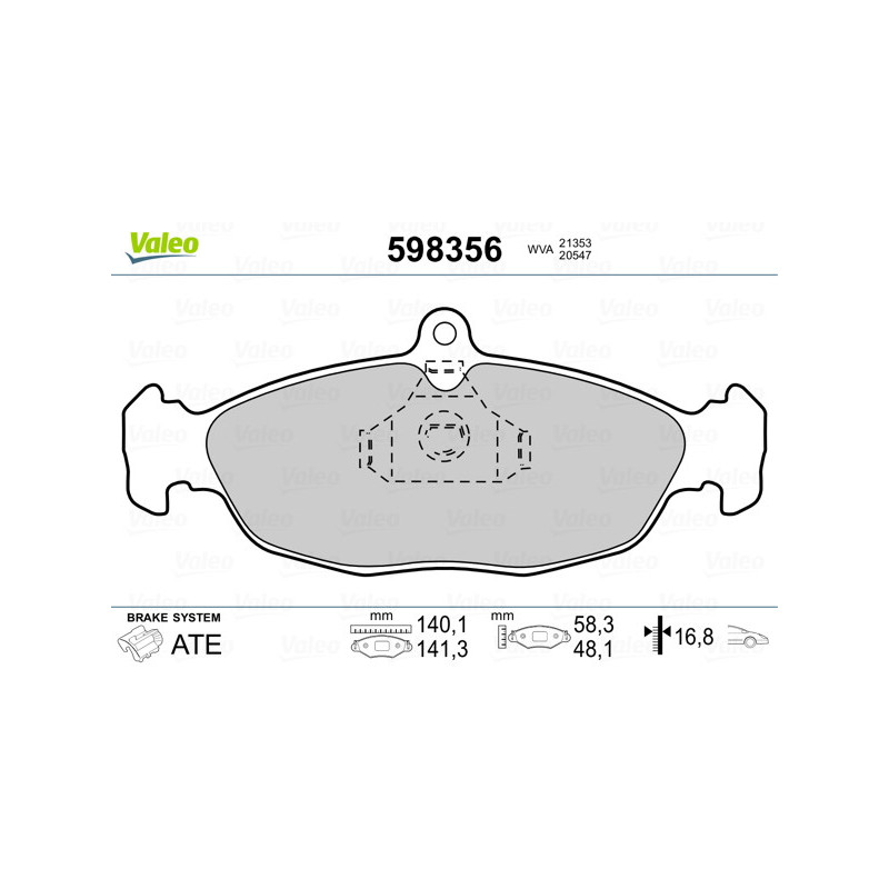 Jeu de quatre plaquettes de frein à disque VALEO