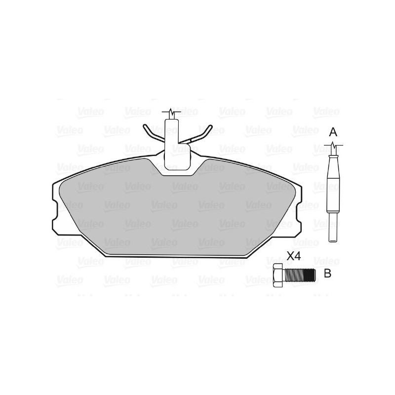 Jeu de quatre plaquettes de frein à disque VALEO