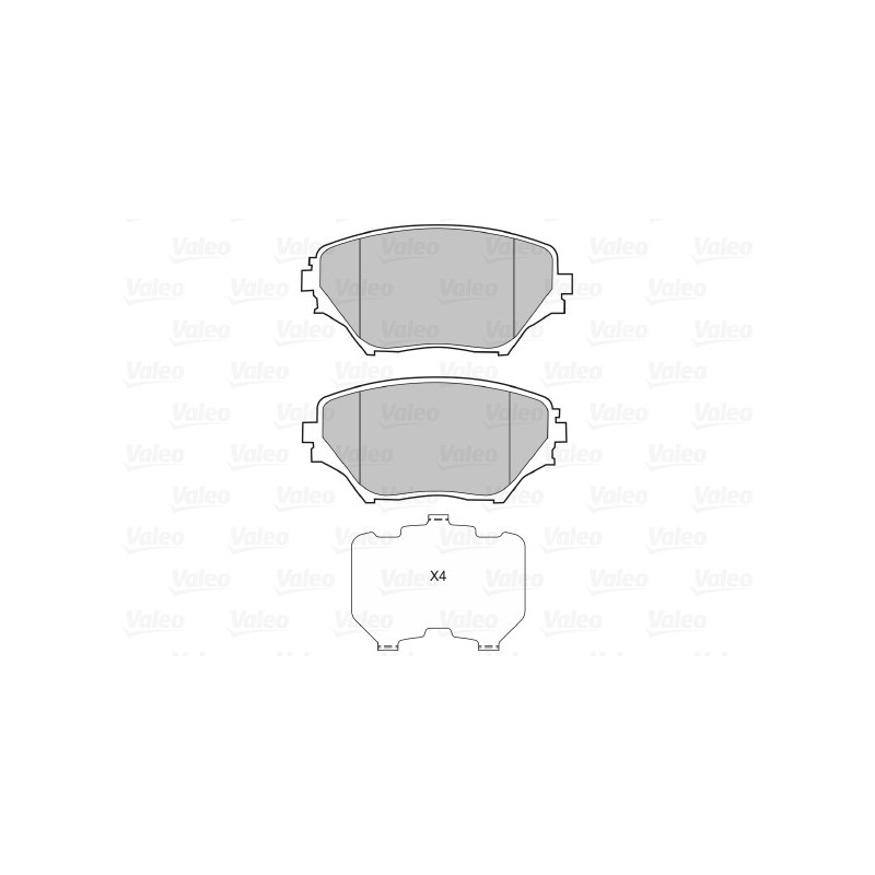 Jeu de quatre plaquettes de frein à disque VALEO