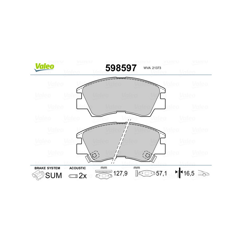 Jeu de quatre plaquettes de frein à disque VALEO