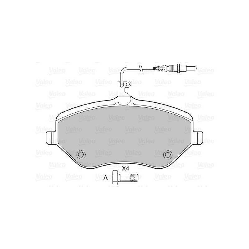 Jeu de quatre plaquettes de frein à disque VALEO