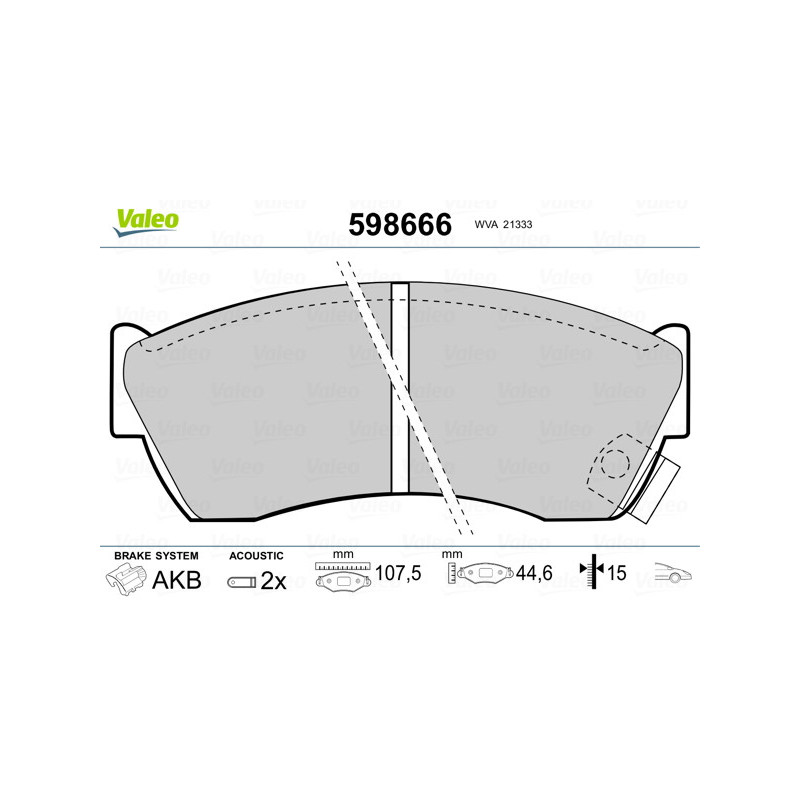 Jeu de quatre plaquettes de frein à disque VALEO